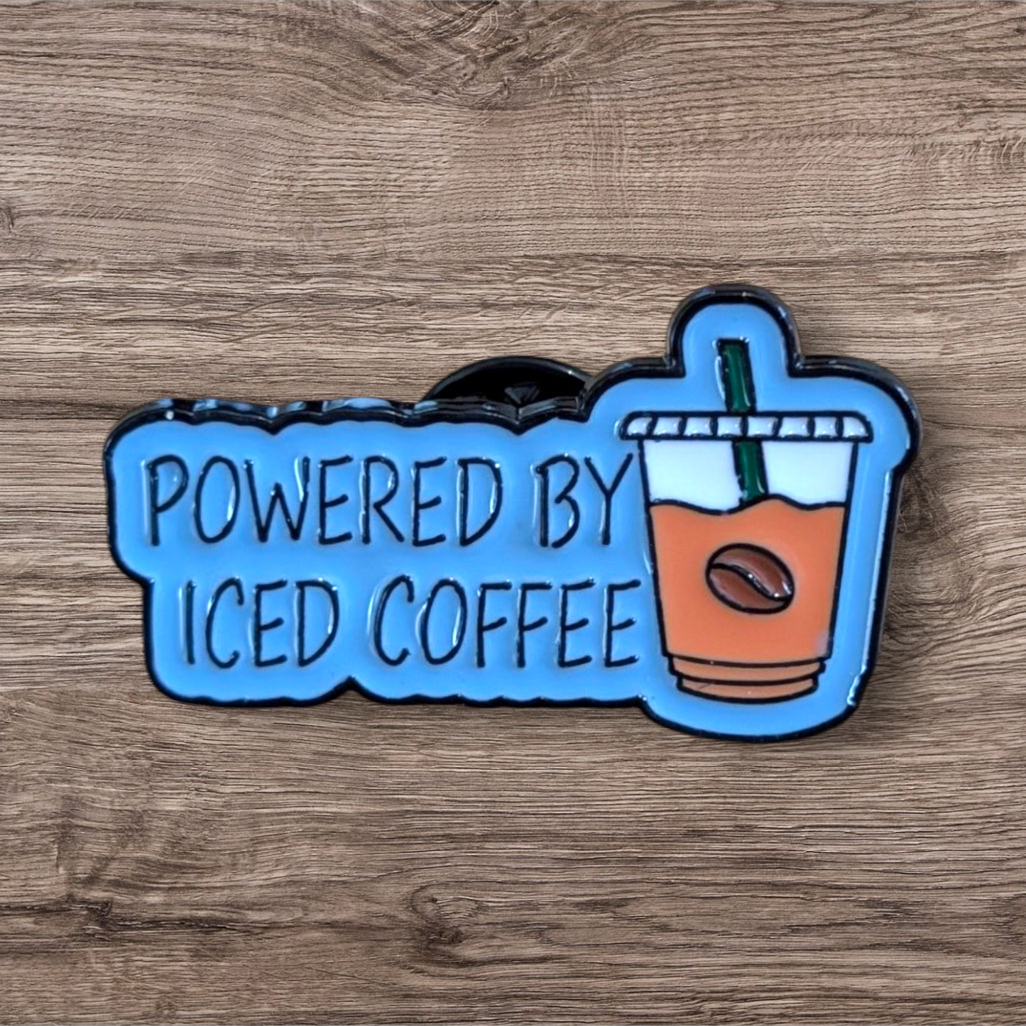 Powered By Iced Coffee (Pin)